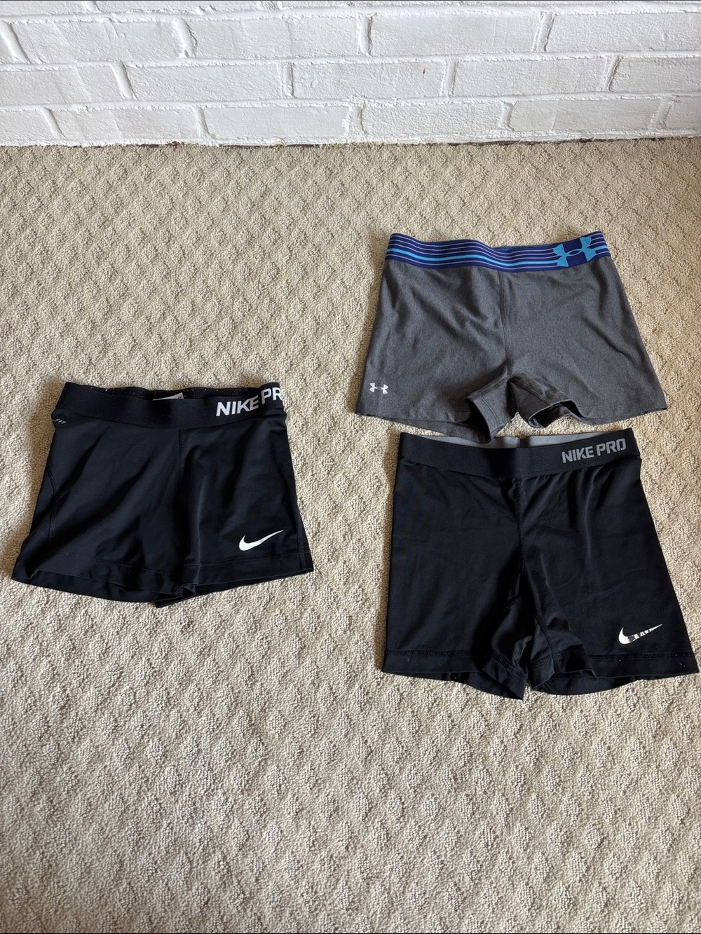 Nike Dri-fit ProsUnder (2) Under Armor Shorts lot bundle